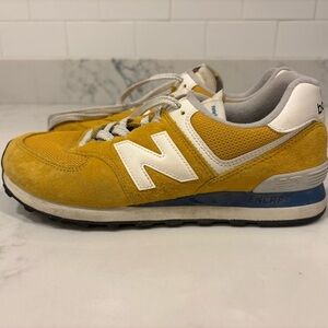 NEW BALANCE | 574 Marmalade Yellow Sea Salt Unisex Shoes 8 Men / 9.5 Women